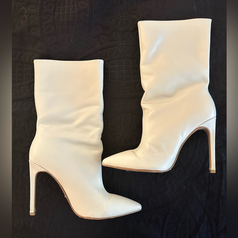 RAYE White Heeled Boots